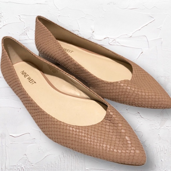 Nine West Onlee Leather Ballet Flat in Nudie Pink w Pointed Toe Women’s SZ 8.5 - Picture 5 of 7